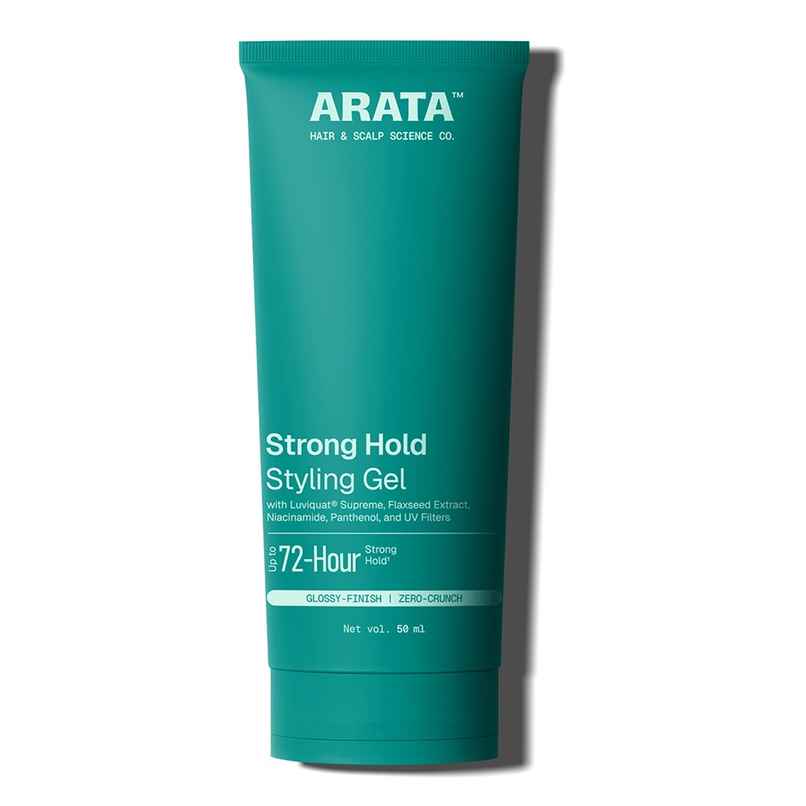 Arata Strong Hold Styling Gel with Flaxseed Extract & UV Filters for Glossy Look