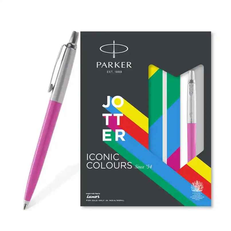 Parker Jotter Magenta Ball Pen & Notebook | Teacher's Desk Essential