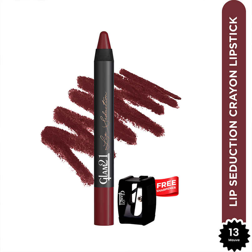 Glam21 Lip Seduction Non- Transfer Crayon Lipstick Creamy Matte Formula| Mauve | 13