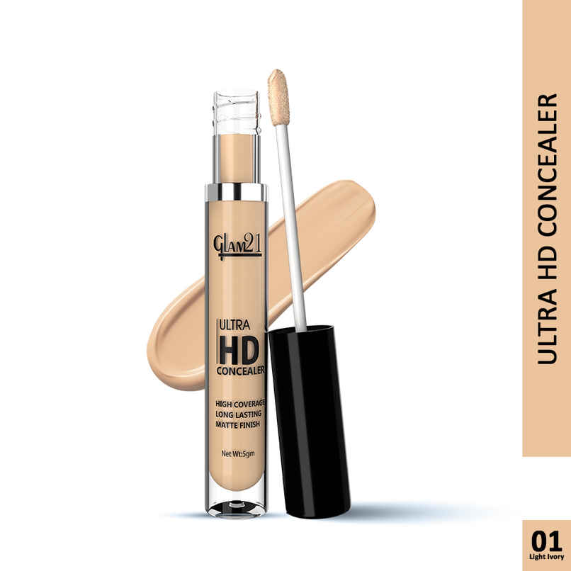 Glam21 Ultra Hd Liquid Concealer For Hd Finish | Non-Sticky Long-Lasting Matte Finish | Orange Bar