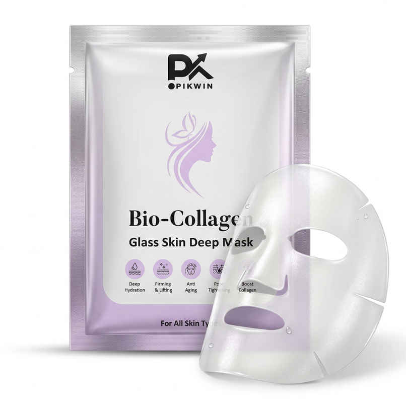 Pikwin Bio Collagen Face Sheet Mask | Korean Glass Skin Anti Aging Formula Pikwin Bio Collagen Face Sheet Mask | Korean Glass Skin Anti Aging Formula