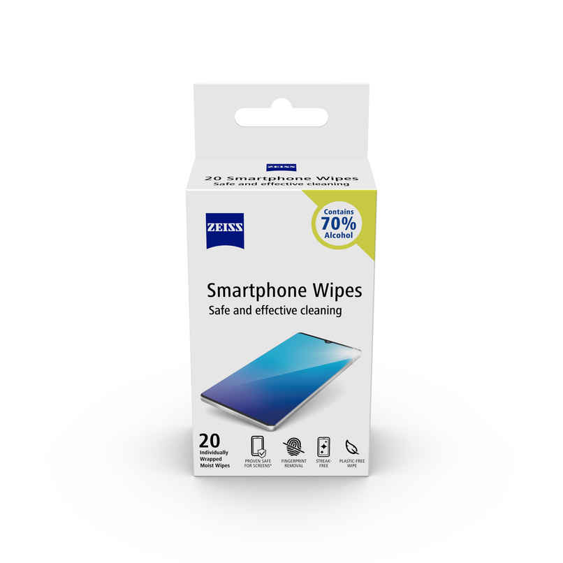 ZEISS Smartphone Wipes Advanced | 70% Alcohol | Mobile and Screen Cleaner