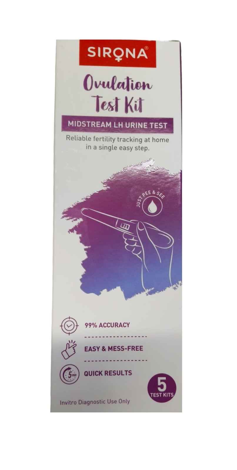 Sirona Midstream Urine LH Ovulation Test Kit for Women | Pregnancy Planning & Fertility Test