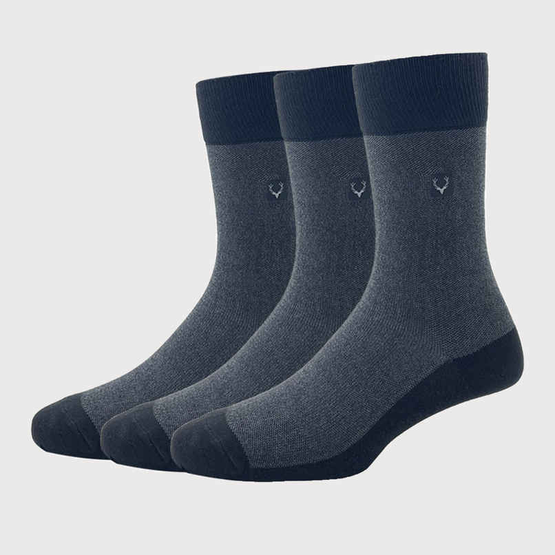 Allen Solly Men's Full Length Pique Pattern Socks - Black