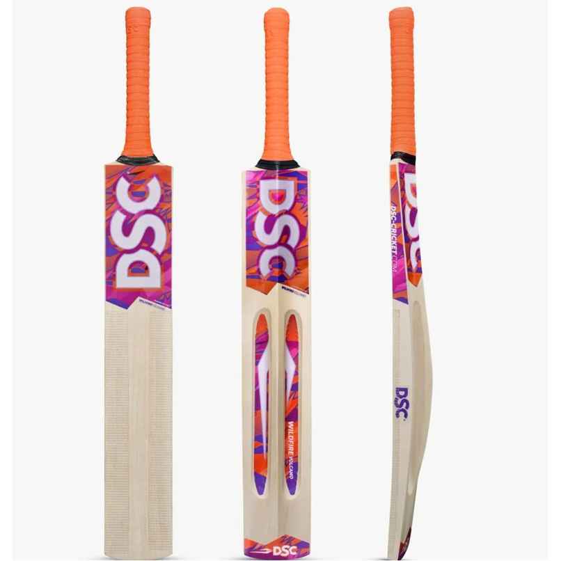 DSC Kashmir Willow Tennis Bat Volcano Scoop Lightweight Two Scoop Bat Short Handle Full Size DSC Kashmir Willow Tennis Bat Volcano Scoop Lightweight Two Scoop Bat Short Handle Full Size