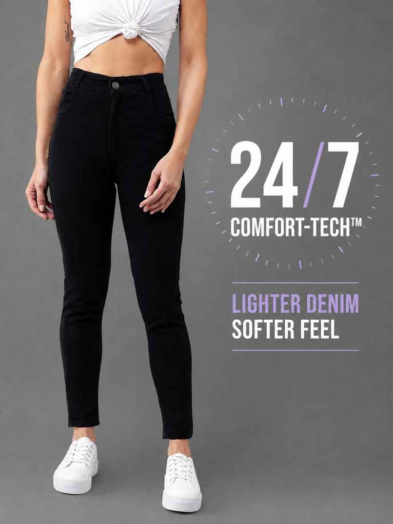 Miss Chase Women Skinny Fit High Rise Clean Look Regular Length Stretchable Denim Jeans | Black | 28 Miss Chase Women Skinny Fit High Rise Clean Look Regular Length Stretchable Denim Jeans | Black | 28