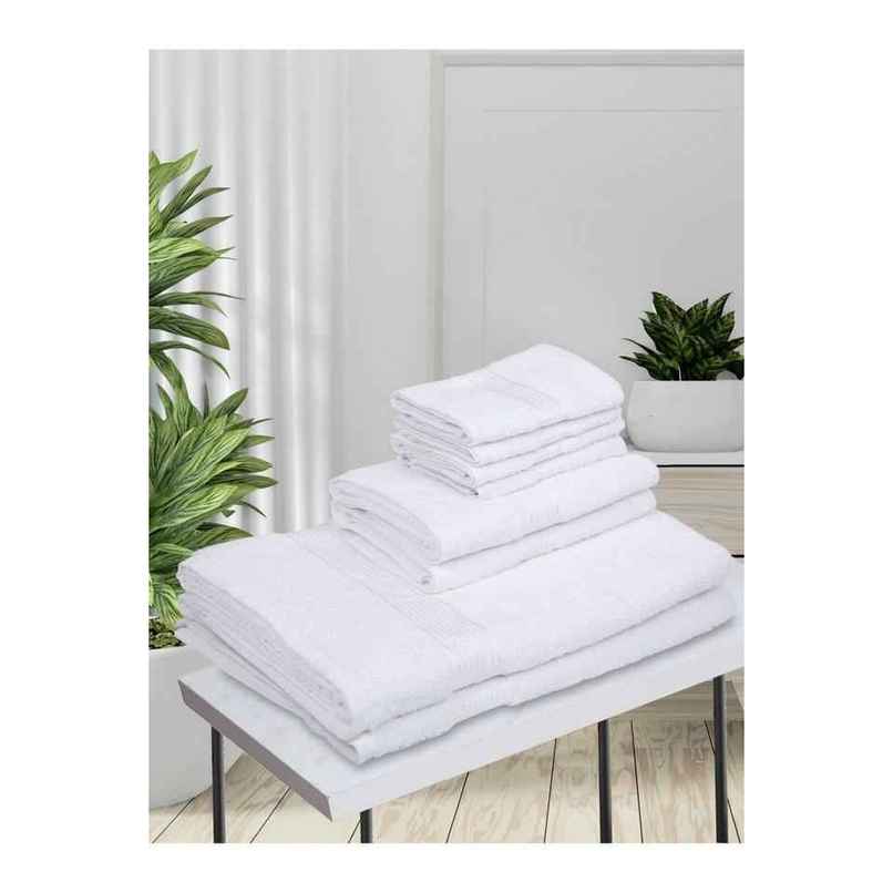 Kopa Quick Dry Pure Cotton Soft Terry Towel 2Pc Bath, 2Pc Hand, 4Pc FaceD'Ross | Pack of 8 | White Kopa Quick Dry Pure Cotton Soft Terry Towel 2Pc Bath, 2Pc Hand, 4Pc FaceD'Ross | Pack of 8 | White