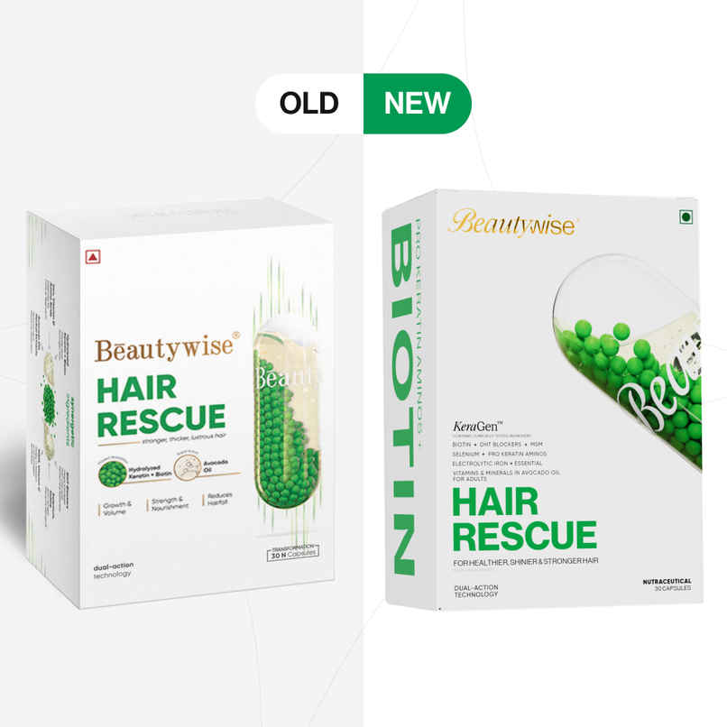 Beautywise Dual Action Hair Rescue Biotin, Keratin & DHT Blocker for Hairfall Control & Growth