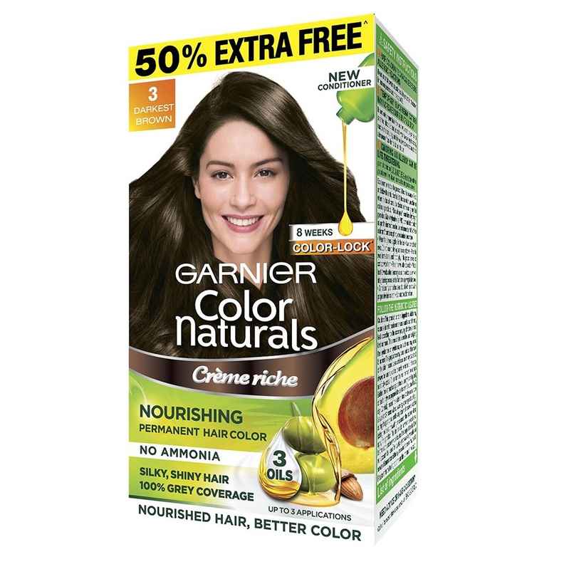 Garnier Colour Naturals Hair Colour - 3 Darkest Brown Garnier Colour Naturals Hair Colour - 3 Darkest Brown