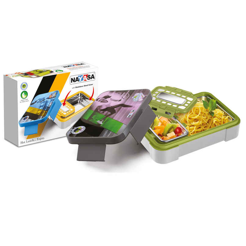 Nayasa Uni-Steel Insulated S.S Lunch Box - Assorted