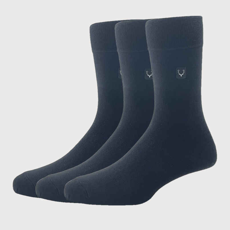 Allen Solly Men's Cotton Full Length Plain Socks - Black