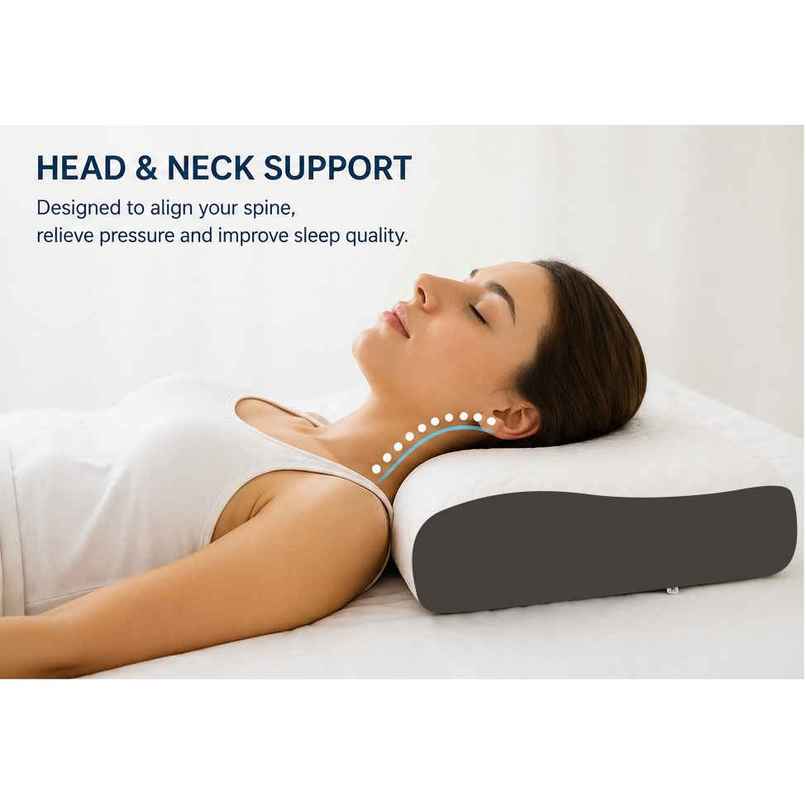 Status Memory Foam Cervical Pillow|Orthopedic Ergonomic Design|Neck & Head Support|12 x 18 Inch