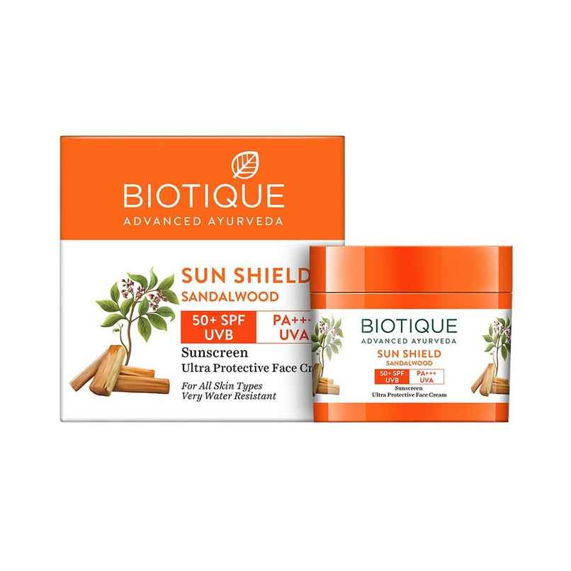 Biotique Sun Shield Sandalwood 50+Spf Sunscreen Cream