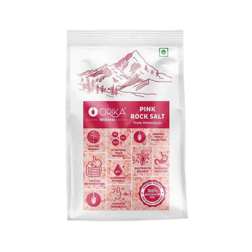 Orika Himalayan Pink Rock Salt | Sendha Namak Orika Himalayan Pink Rock Salt | Sendha Namak