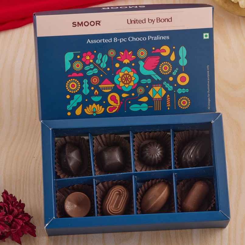Smoor Luxe Raksha Bandhan Box of 8 Chocolate Pralines