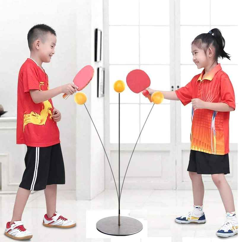Fablue Table Tennis Trainer Toy for Kids - Indoor Outdoor Game for Kids and Adults - Multicolor