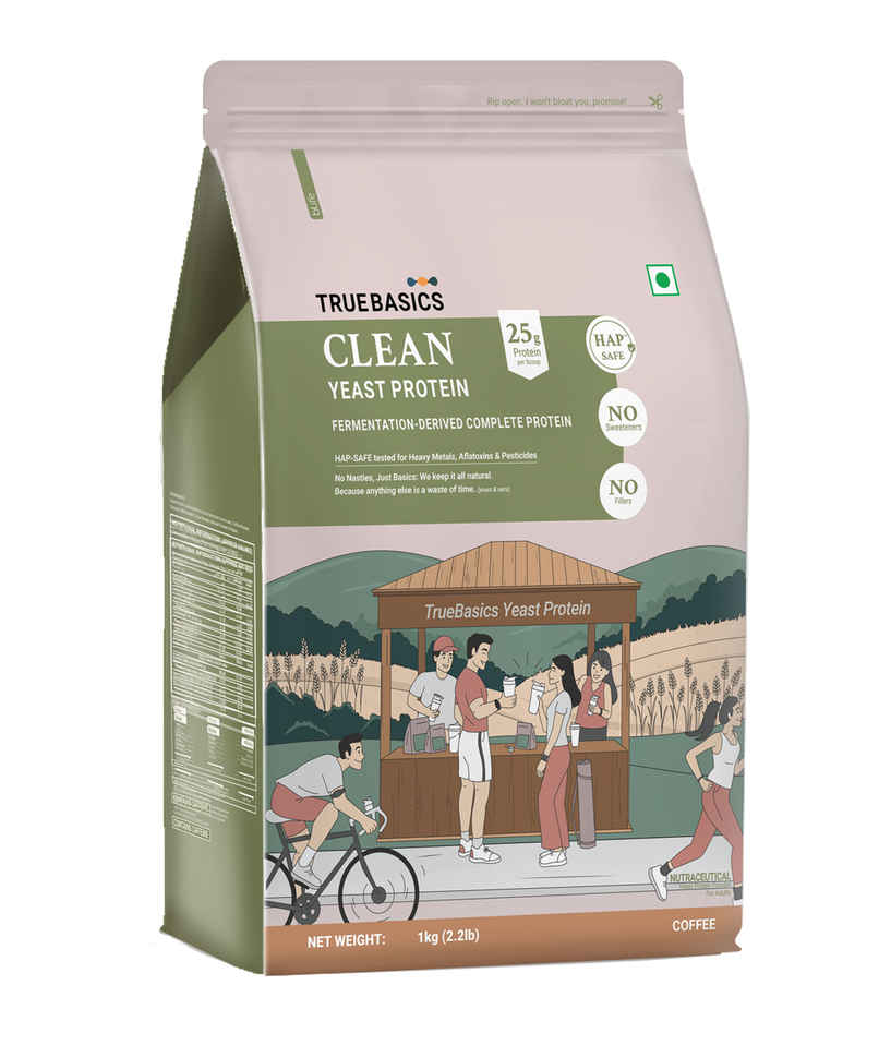 TrueBasics Clean Yeast Protein Powder | Coffee | 25g Protein per Scoop