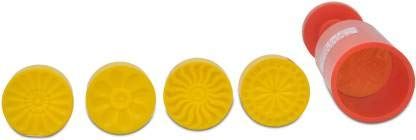Ds Peda Maker Press Stamp, 5-In-1 Peda Shape Mould, Plastic Kitchen Accessory, 1.5 Inch - Yellow