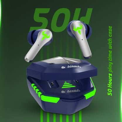 Aroma NB126 Aster I Upto 50Hr Playtime I 45Ms Latency I Fast Charging I RGB Gaming TWS Bluetooth