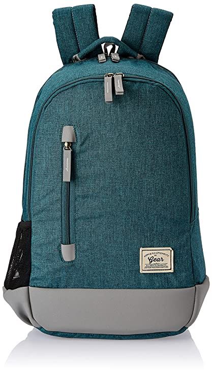 Gear Unisex Colorblocked Polyester 24 L Backpack | Green and Grey - 16 Inches