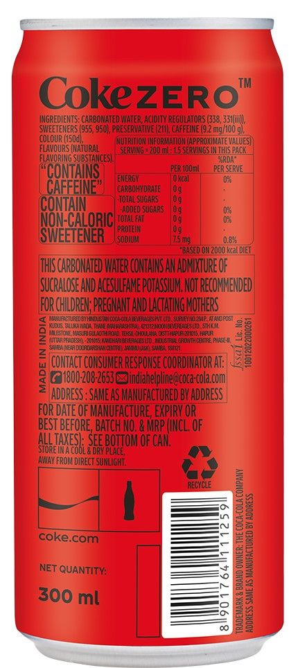 Coke Zero Can 300 ml Combo