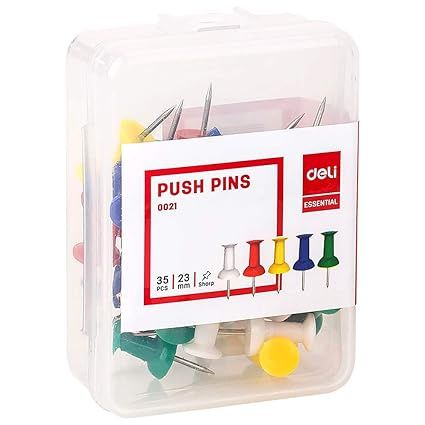 Deli W0021 Color Push Pins 23Mm Ast