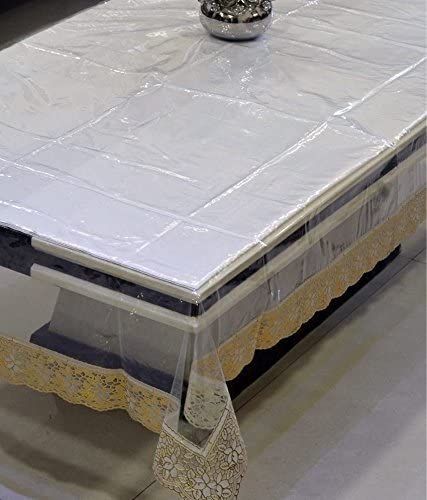 Kuber Industries PVC Waterproof 40x60 Inch Center Table Cover | Dining | Party | Events | Gold Lace