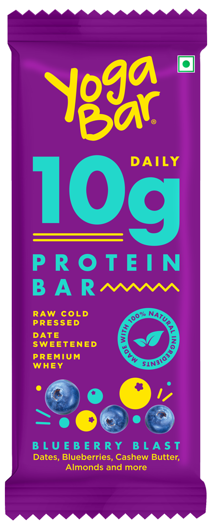 Yogabar 10 grams Protein Bars, Blueberry Blast, Protein Blend & Premium Whey 50 g Combo