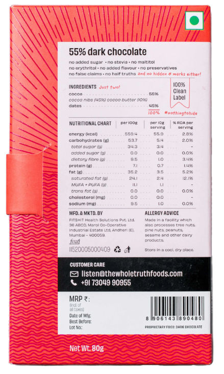 The Whole Truth 55% Dark Chocolate