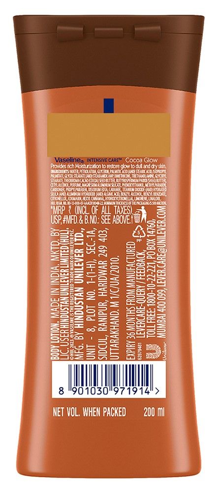 Vaseline Cocoa Glow Serum In Lotion, 100% Pure Cocoa & Shea Butter for Glowing & Soft Skin