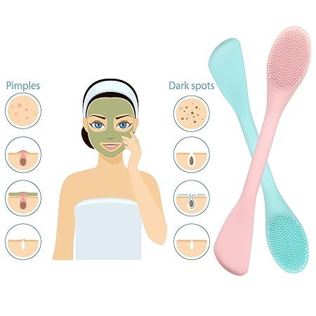 Beautiliss Professional Face Mask Applicator Dual Side Face Wash Brush ( Color May Vary)