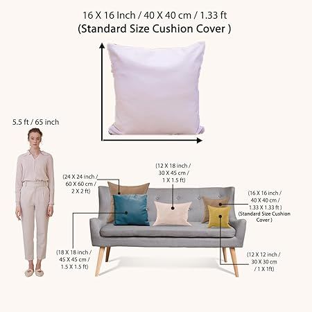 STITCHNEST Abstract Printed Cotton Canvas Cushion Covers, Set of 5 (16 x 16 Inches)