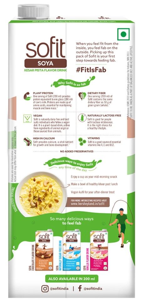 Hershey's Sofit Milk - Soya Kesar Pista