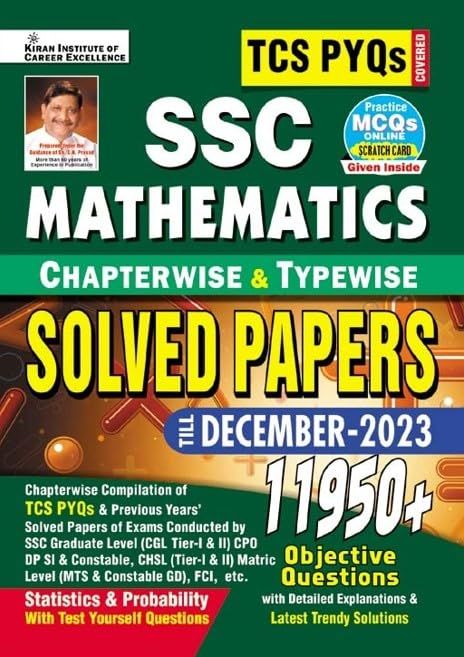 SSC TCS PYQs Mathematics Chapterwise & Typewise Solved Papers 11950+ Till - Dec 2023 (English)