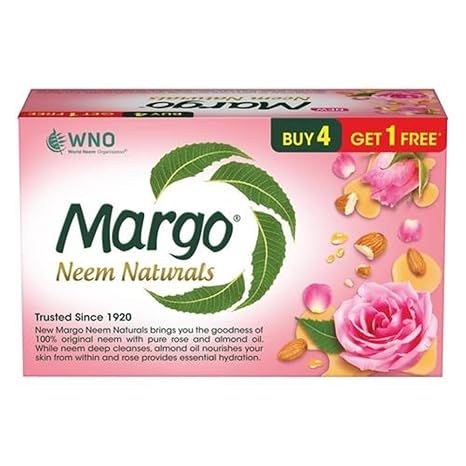 Margo Neem Naturals Almond Oil & Rose (4+1Free)