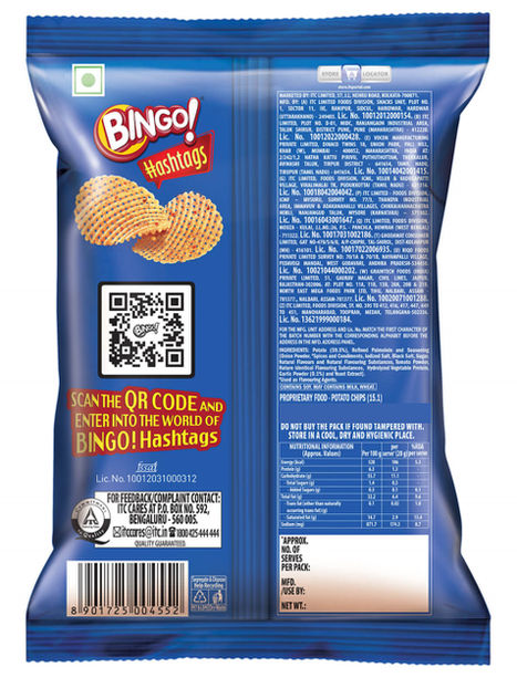 Bingo Hashtags Potato Chips - Spicy Masala 53 g Combo