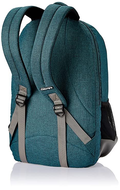 Gear Unisex Colorblocked Polyester 24 L Backpack | Green and Grey - 16 Inches
