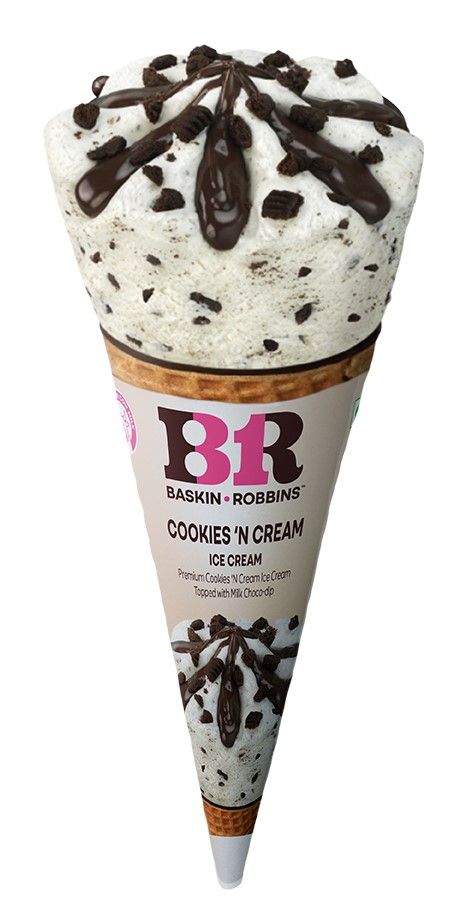 Baskin Robbins Cookies And Cream Ice Cream Cone 110 ml Combo