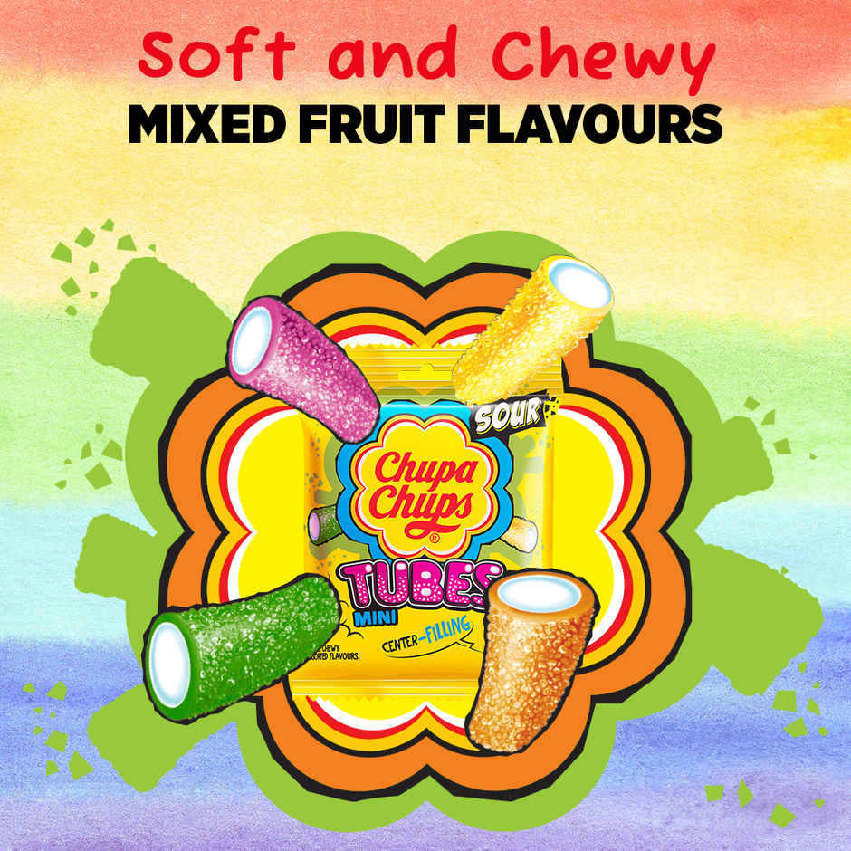 Chupa Chups Sour Mini Tubes Soft and Chewy Toffee