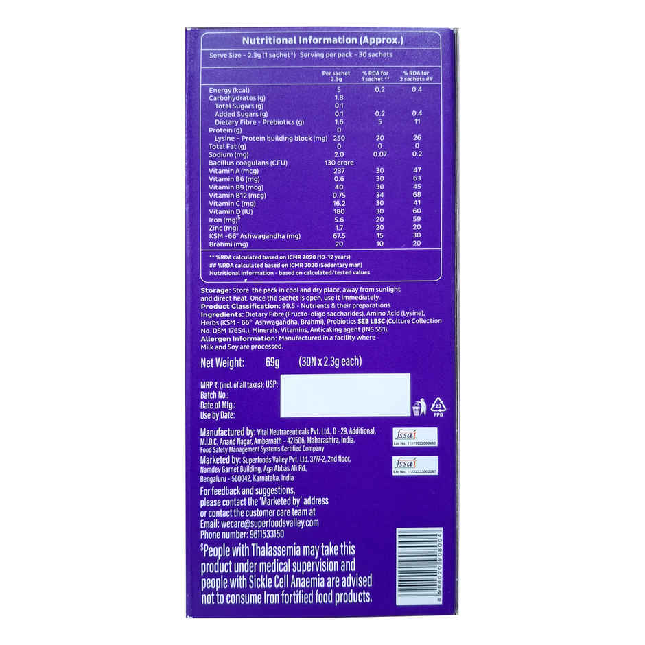 Good Monk Vitamin&Probiotic Mix for Energy & Gut Health | 30 Sachets