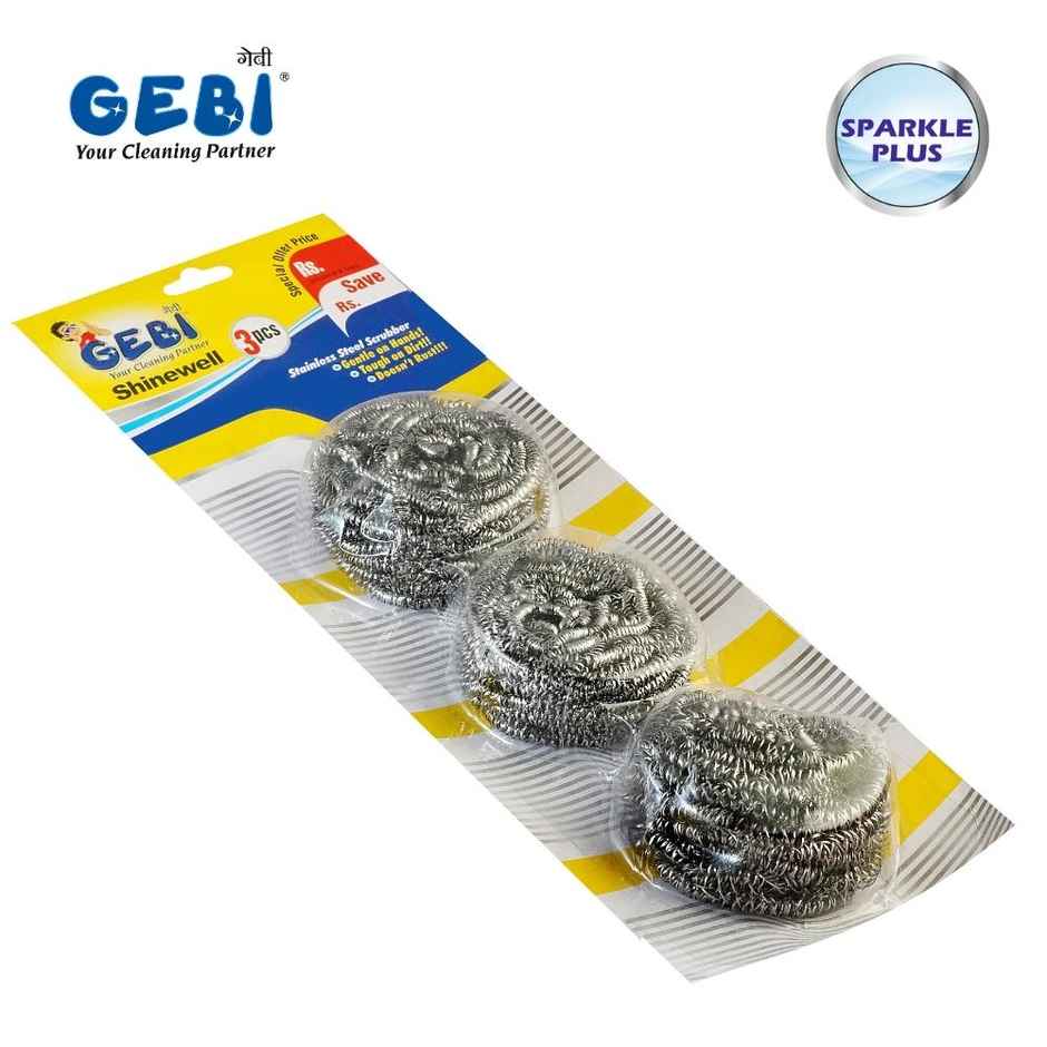 Gebi Shinewell Stainless Steel Scrubber | 3 pcs