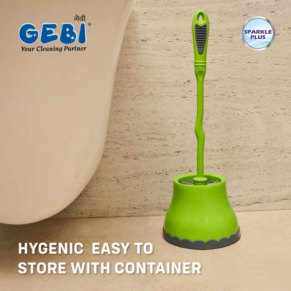 Gebi Antibacterial Toilet Round Brush With Container