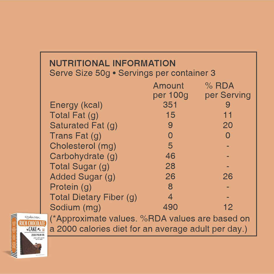 The Baker's Dozen Rich Chocolate Cake | Choco Cake | Bakery Delight | Made with Cocoa Powder