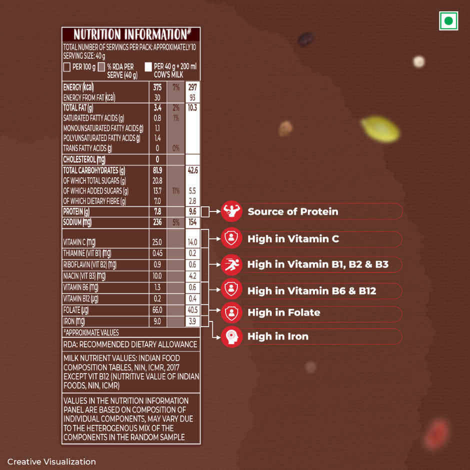 Kellogg's Choco Millet Muesli with 78% Fruit, Seed & Multigrain | High in Fibre | Breakfast Cereal