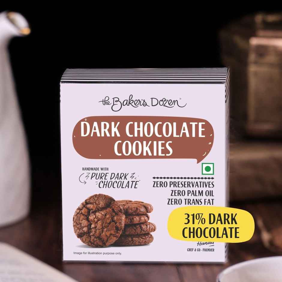 The Baker'S Dozen Dark Chocolate Flavoured Biscuits Cookies | Artificial Flavour-Free (100g) & The Baker'S Dozen Zero Maida Elaichi Rusk (80g) Combo