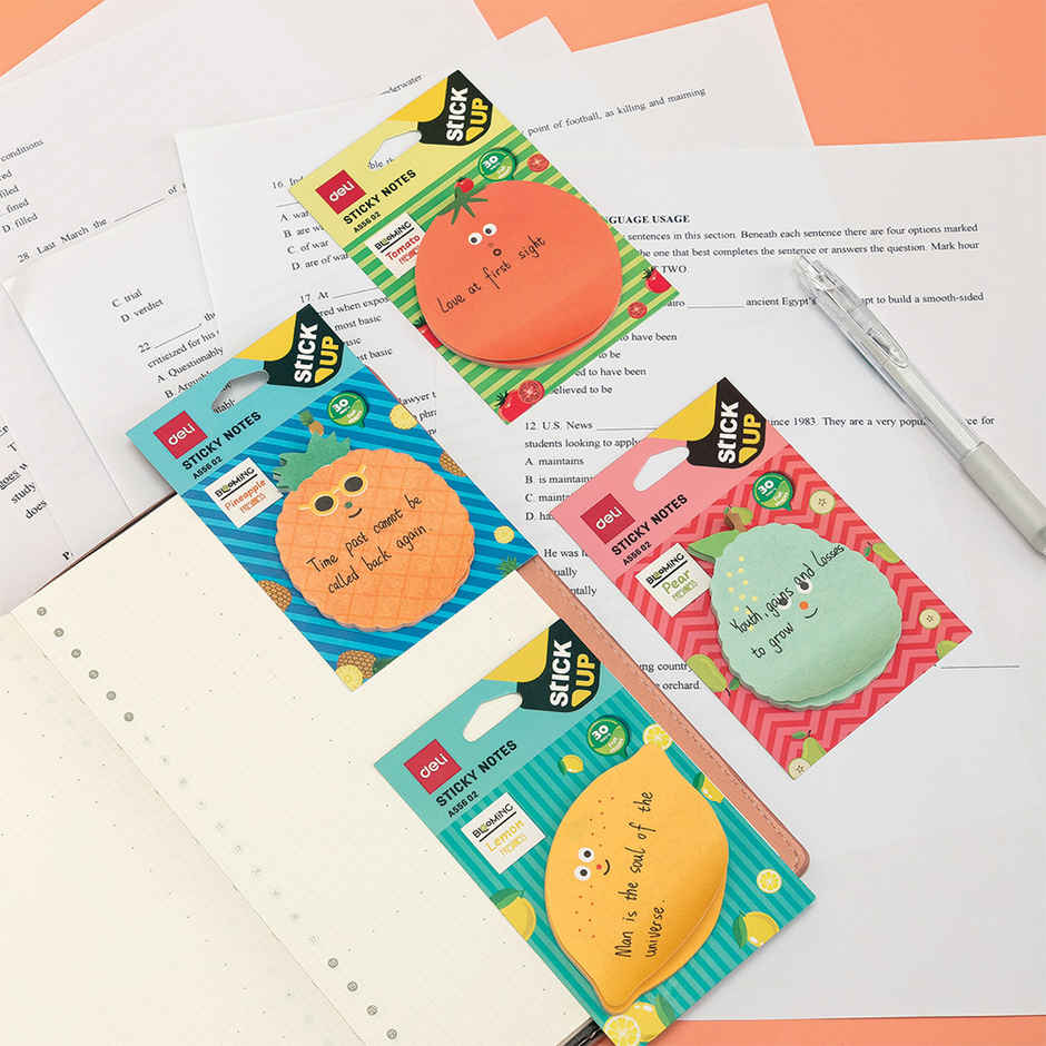 Deli EA55602 Sticky Notes, 30 Sheets, 80 gsm, 76 X 76 mm, Assorted