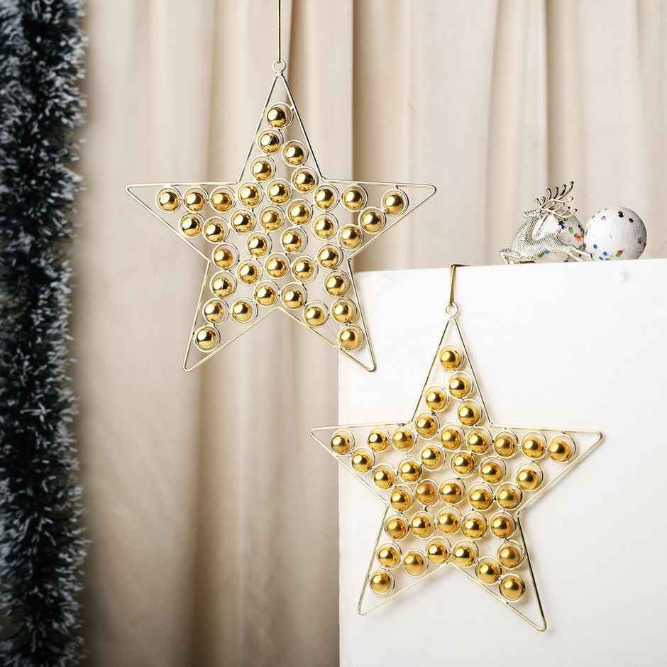 Metal Christmas Star Hanging Ornament | Urban Born | Shiny Accent