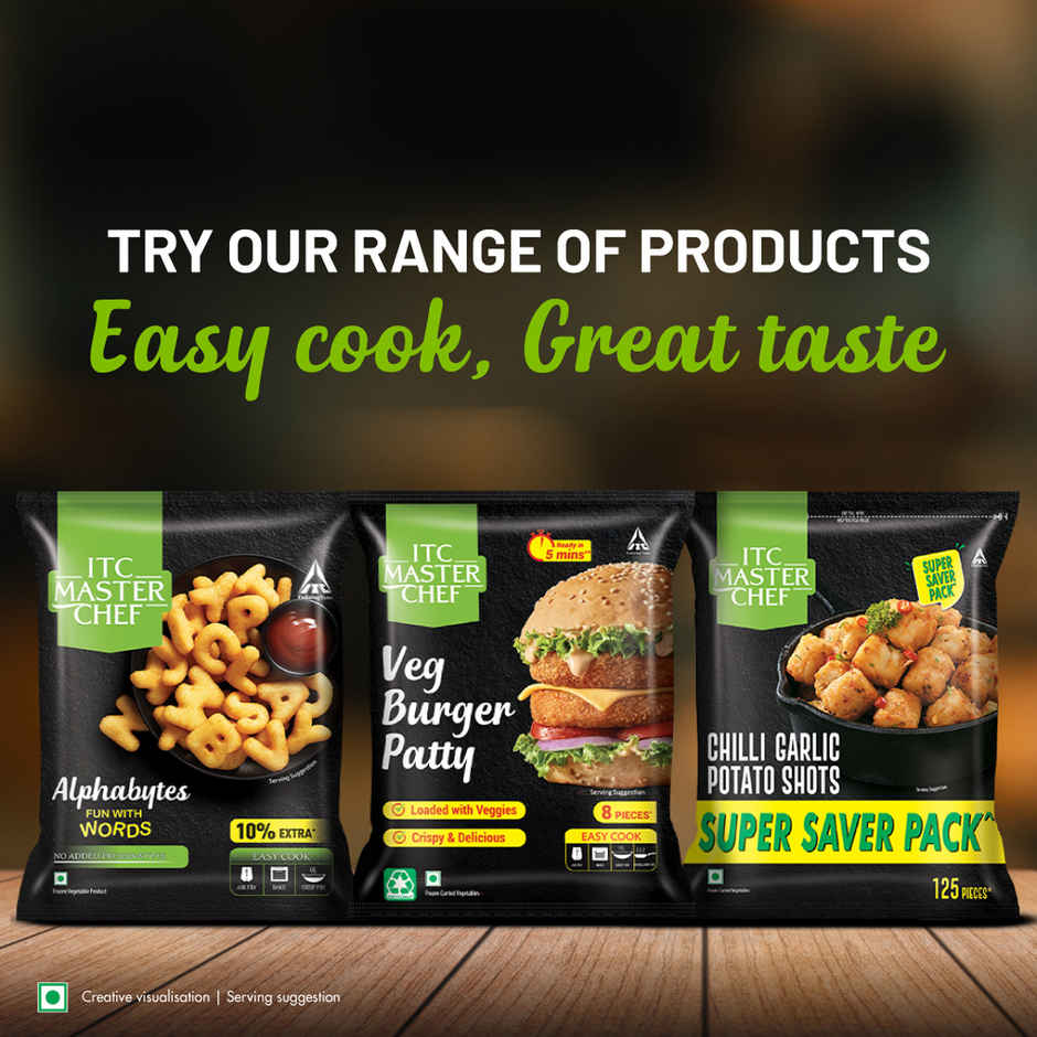 ITC Master Chef Veg Burger Patty | Loaded with Veggies | Crispy & Delicious | 8 pieces Combo  