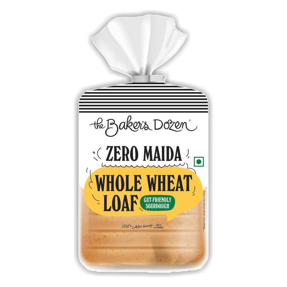 The Baker'S Dozen 100% Whole Wheat Bread - No Palm Oil No Preservative (450g) & The Baker'S Dozen Zero Maida Milk Bread (180g) Combo