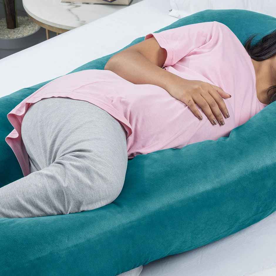 Maternity Pillow for Pregnancy Support | U Shape | Super Soft & Machine Peacock Green
